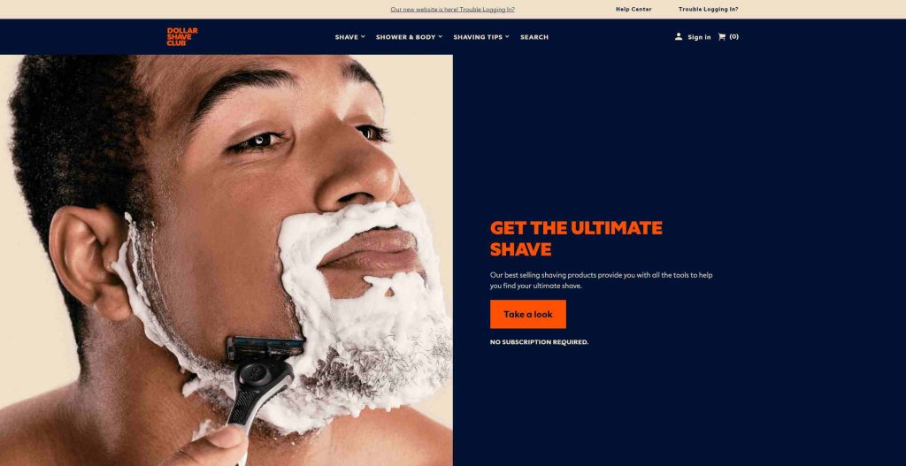 dollar shave club website image