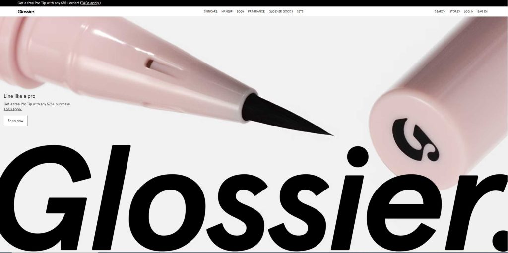 Glossier website image