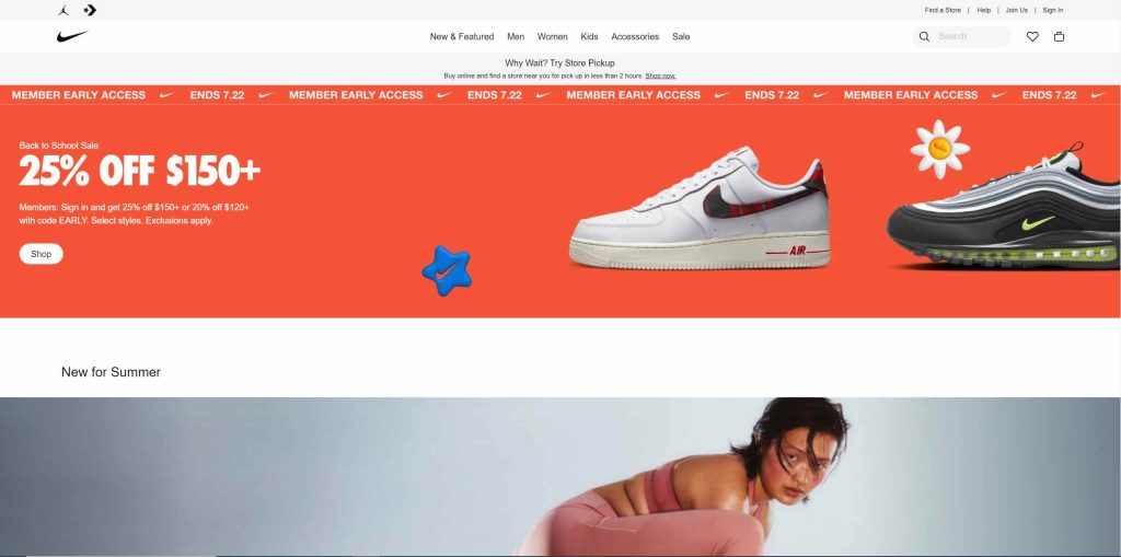 Nike website image